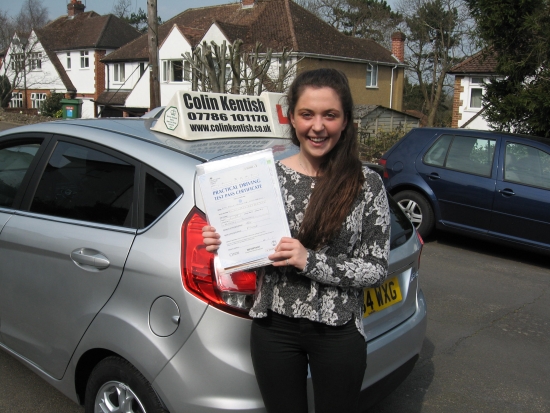 08 April 2015 - Ellen passed 1st time with only 2 minor driving faults Well done Ellen that was an excellent result