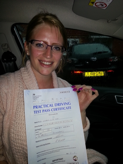 13 August 2015 - Cheryl passed 1st time with only 6 minor driving faults Well done Cheryl that was a really good result