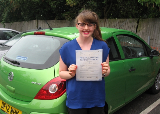 16 August 2013 - Sophie passed 1st time with only 2 minor driving faults Well done Sophie that was an excellent result