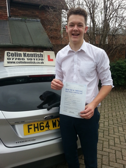 17 November 2015 - George passed 1st time with only 5 minor driving faults Well done George that was a really good result