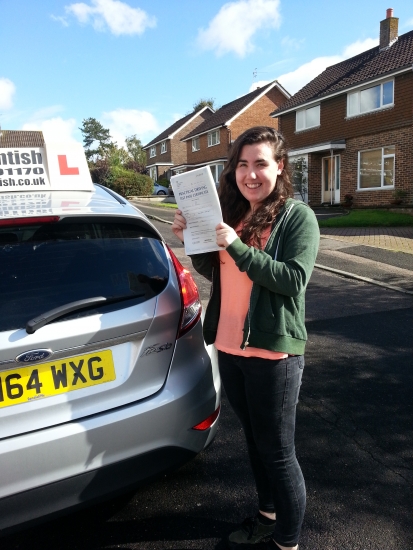 18 September 2015 - Jess passed 1st time with just 5 minor driving faults Well done Jess that was a really good result