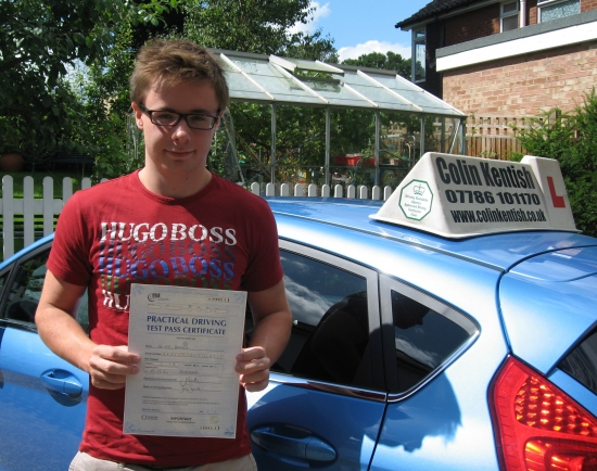 19 July 2012 - Oliver passed first time with only 4 minor driving faults Well done Oliver that was an excellent result