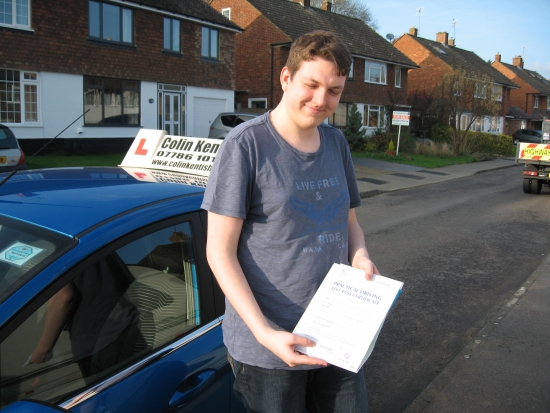 20 November 2014 - William Hutchings passed with only 4 minor driving faults Well done William that was a really good result