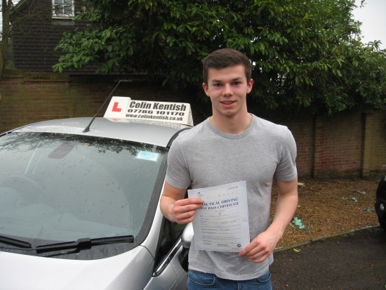 26 February 2015 - James passed 1st time with only 7 minor driving faults Well done James that was a really good result