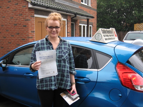 26 November 2014 - Tori passed 1st time with only 4 minor driving faults Well done Tori that was a really good result