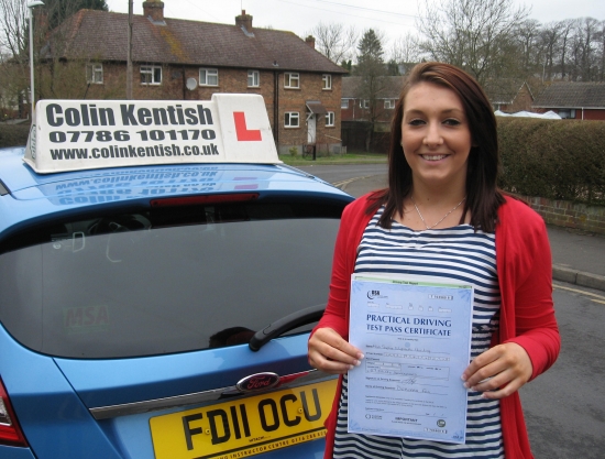 27 February 2012 - Sophie passed 1st time with only 4 minor driving faults Well done Sophie that was an excellent result