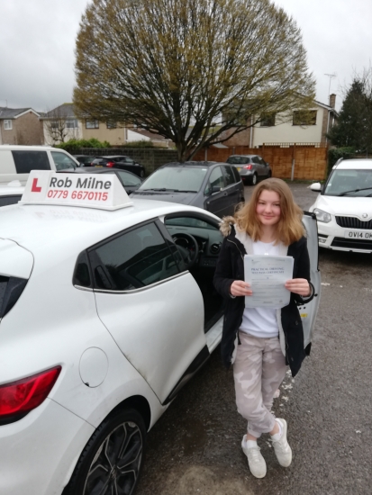 Many congratulations to a very happy Alexandra Morrison of Clevedon on a fantastic drive and well deserved pass at Weston-super-Mare on 12th March