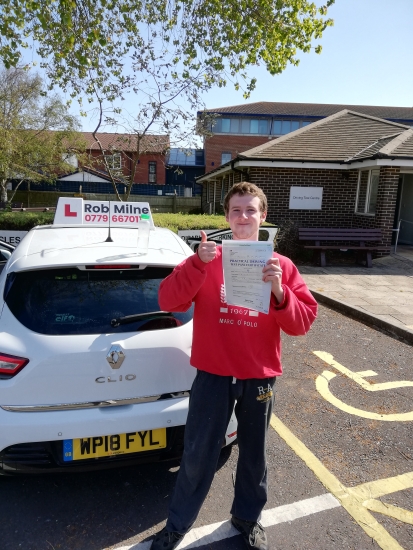Many congratulations to a delighted Seb Gwyn-Williams of Langford on an excellent drive and well deserved 1st time pass at Weston-super-Mare on May 24th 2019