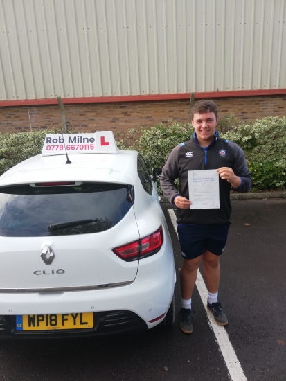 Massive congratulations to a delighted Archie Alexander of Churchill who passed his driving test 1st time with an excellent drive at Weston-super-Mare on 24th October 2019