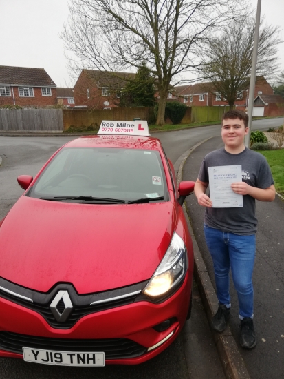 Many congratulations to a delighted Rhys Cunningham of Clevedon on an excellent drive and well deserved pass at Weston-super-Mare on 22nd January