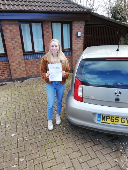 Many congratulations to Louise Partridge of Wrington on a really nice drive and well deserved pass in Weston-super-Mare on 26th February