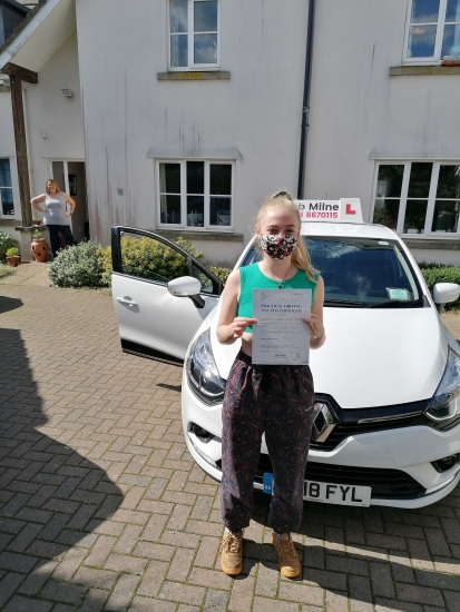Many congratulations to a very happy Lexie Barnes Ferguson of Churchill on an excellent drive and well deserved 1st time pass at Weston-super-Mare on 1st September