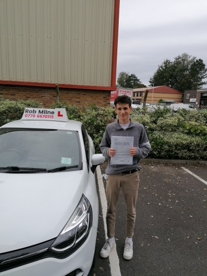 Many congratulations to James Taylor of Wrington on an excellent drive and well deserved 1st time pass at Weston-super-Mare on September 2nd 2020.