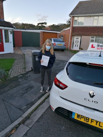Many congratulations to a very happy Chloe Badman of Clevedon on an excellent drive and well deserved pass at Weston-super-Mare on 3rd November 2020
