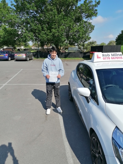 Many congratulations to a very happy Zach Antonio on an excellent drive and well deserved 1st time pass at Weston-super-Mare on 27th May 2021.
