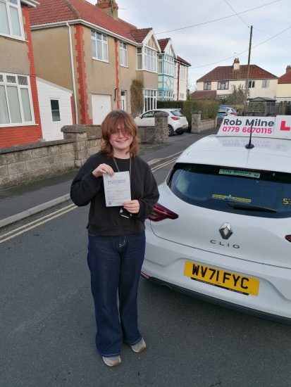 Many congratulations to a very happy Emma Shallcross of Clevedon on an excellent drive and well deserved 1st time pass at Weston Super Mare on 1st February 2024