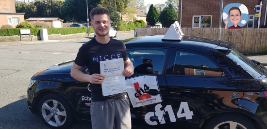 *** Many Congratulations Matt, From All Of Us At cf14 School Of Motoring ***<br />
<br />
With just 1 minor, Passing in Cardiff today  - what a great result. Fantastic drive - all you need now is a van to get you around in work. Well Done Mate!