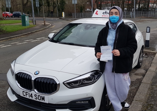 *** Many Congratulations To Hanaa From All Of Us Here At cf14 School Of Motoring - Passing First Attempt In Cardiff Today, With Just 3 Minors! ***<br />
<br />
Fantastic Student, You Made My Job Super Simple By Listening And Picking Up Little Tricks & Skills -& Developed Into A Great Driver. So My Question For Hanaa Is, Whose The Taxi Driver Now?<br />
<br />
Enjoy You Licence, And Good luck With Your Upcoming Ex