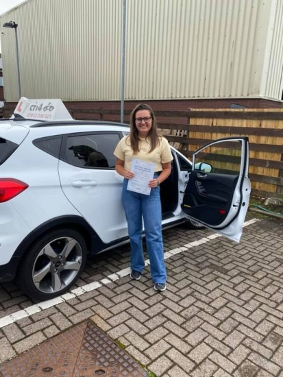 Congratulations Ffion on passing your practical driving test in cardiff today on your first attempt- safe journey back to Plymouth and hopefully the navy will have a ship for you to join soon - drive safe xx