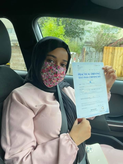 Congratulations Samah on passing your practical driving test in cardiff today with only 1 df - pleasure teaching you - stay safe Rebekah xx
