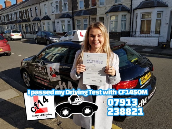 Many Congratulations Agnete on PASSING your driving Test today, Fantastic Drive, Should have come to us earlier!! WELL DONE YOU x — feeling delighted. (First Time With cf14 School of Motoring)