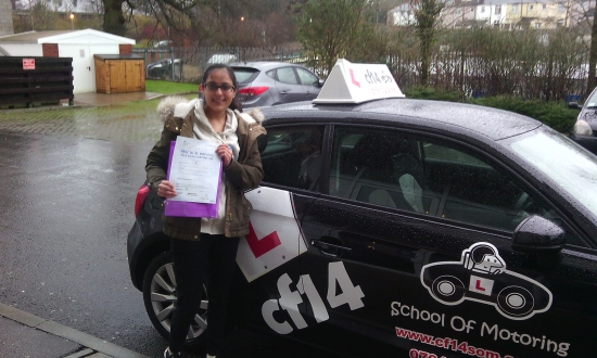 First Time With cf14 School Of Motoring<br />
<br />

<br />
<br />
What a result Great PASS only 2 minors - with the examiner being examined by the acute;Test Centre Manager in the back of the car Then the curve ball taking you onto a dual carriageway in rush hour traffic extending your test by a good 10 minutes<br />
<br />

<br />
<br />
Really made up for you today good luck with your future exams take care and drive safely<br />
<br />

<br />
