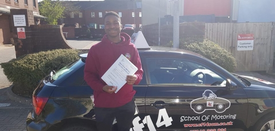 *** Many Congratulations Canaan, From All Of Us At cf14 School Of Motoring ***<br />
<br />
Brilliant drive today, PASSING with just 2 minors! Excellent student, good luck with your exams later this year, and I´ll be looking out for you in your car. WELL DONE! 😎