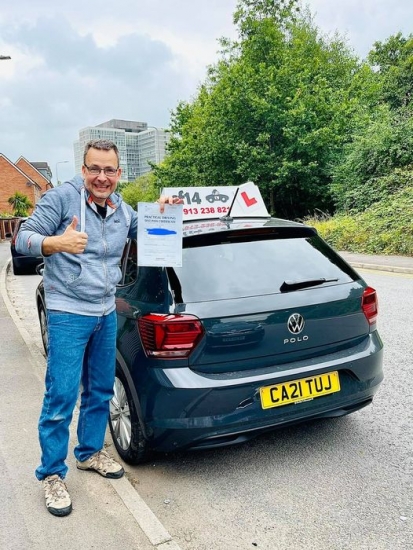 The happy face says it all, it’s a great feeling to have it done and Csaba Facsar has been waiting long enough, even pinched himself after the examiner said congratulations 😃 and I’m equally happy as I know what it means to this man .<br />
So well done and congratulations from all of us at CF14 👏🏻🚗💨😎