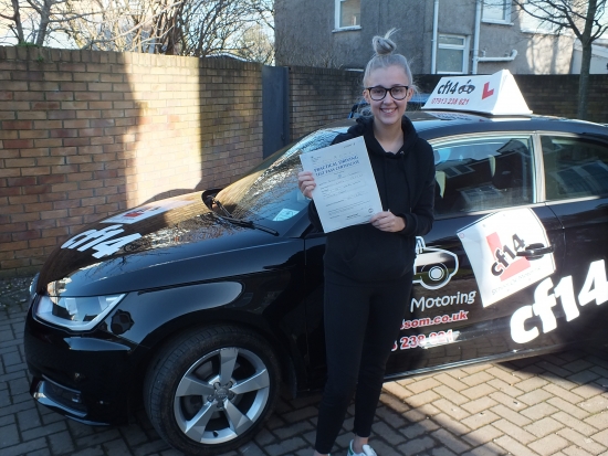 FANTASTIC! Well Done Darcy - You held your nerve and had a terrific drive today. Many Congratulations and start looking for that perfect car now!