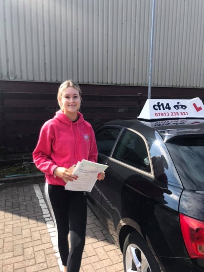 Congratulations Ellie on passing your practical driving test today in Cardiff - now you just have to stress over your exams lol x drive safe Rebekah & Barry x