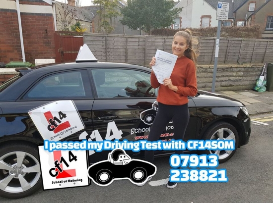 Fabulous Fiona, FIRST time pass with just 3 minors, great drive, brilliant student - enjoy saving all your money with no more taxi fayres, take care & MANY CONGRATULATIONS xxx