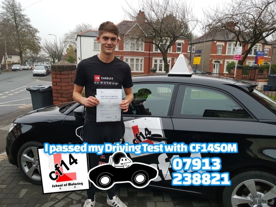 Many Congratulations Harry From All Of Us At cf14 School of Motoring. Fantastic drive - First time PASS with just 2 minors, look forward to seeing you around in your car. BRILLIANT NEWS!  -