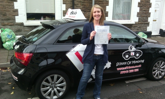 AMAZING from this nervous woman to a cool customer driving over Caerphilly Mountain taking on the A470 dealing with that Sat Nav and driving into a Supermarket Bay and revering back out<br />
<br />

<br />
<br />
Really happy day for me so I cant imagine how you are feeling<br />
<br />

<br />
<br />
Many Congratulations - you worked ever so hard and FULLY deserved to PASS today Well Done amp; take care Barry x