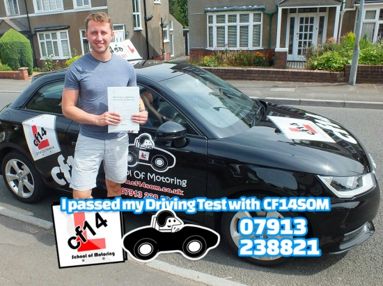 Many Congratulations Cameron, great way to start the week - PASSING first time with just 3 minors and receiving ´Cashback´ winning the *** cf14 School of Motoring Challenge. ***<br />
<br />
Well Done & Best Of Luck With Your New Job!