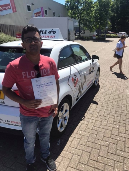 Congratulations James on your first attempt pass with me in Cardiff today - total panic with the car but you drove a different make and model on test and smashed it - a truly deserved pass -