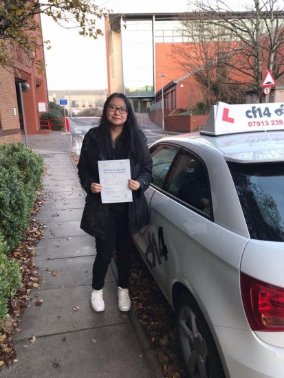 Well done Jessica on your practical driving test in Cardiff today - you were a dream to teach - always listened and put 100% into every lesson x have a lovely Christmas Rebekah x
