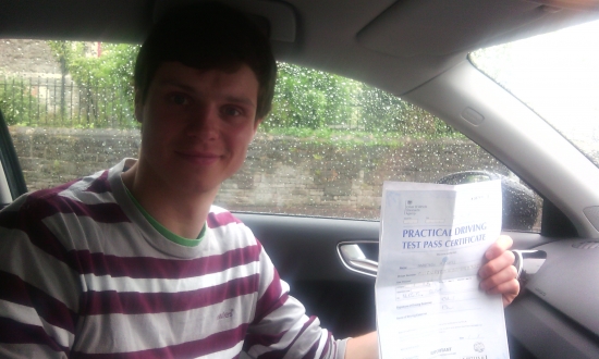 Barry is an excellent driving instructor He is patient and very motivating Strongly recommend him<br />
<br />

<br />
<br />
Fantastic achievement and many congratulations Matt Despite the horrible weather - you aced the test first time with ease Now you need to try and prise that car away from your dad Good Luck