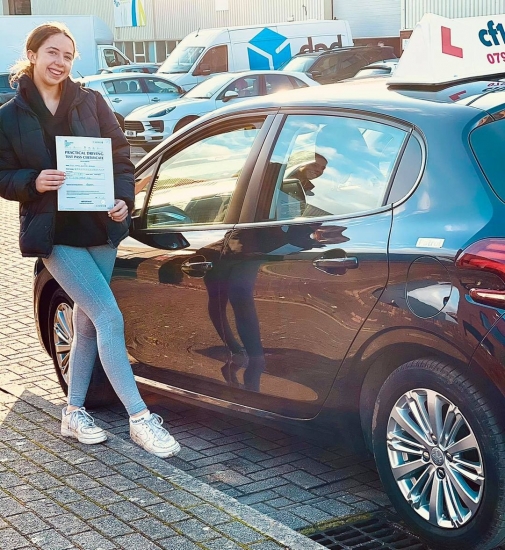 And to follow Rebekah’s example from last week, here comes a double whammy for today from me, and I’m so happy for Nancy Bradley who held her nerves as it also was her very first attempt in Cardiff DTC today and she did ever so brilliant to get her passing certificate. It’s been a lovely journey throughout with Nancy, she’s been listening and listening to all my advice and sometimes even s