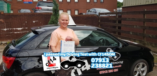 Many Congratulations To Natasha, Passing In Cardiff Today, I will Always Remember You, And So Pleased To Have Helped! Good Luck With Your Driving & Best Wishes To Your Family x