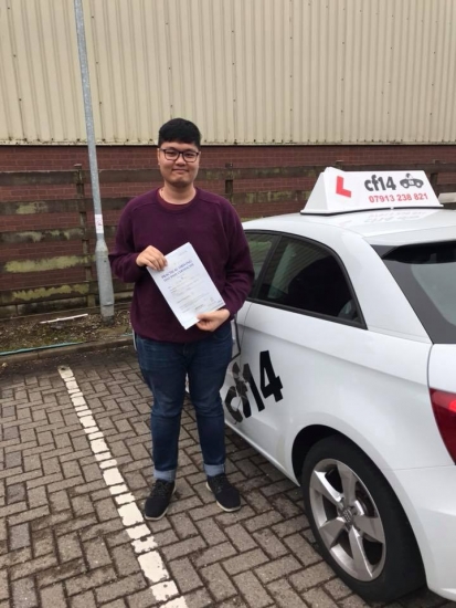 Congratulations Norman Tan on your 1st attempt pass in Cardiff today - some people are meant to drive and your one of them - good luck for your future x