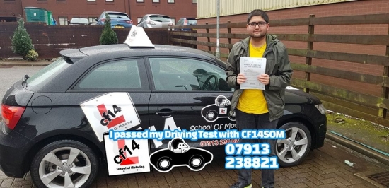 ***Many Congratulations From All Of Us At cf14 School Of Motoring ***<br />
<br />
Well Done Owais, WOW Fantastic drive and POINTLESS! You worked extremely hard, and have prooved what can be done with some determination and patience. Best wishes on the job front, Will miss our chats. Fab Student! 😎