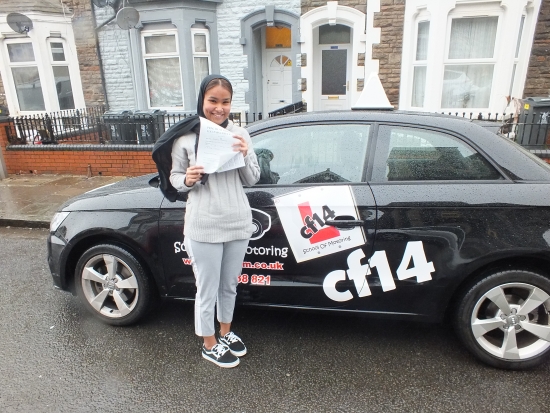 Many Congratulations Ridwana - A Valentine´s Present you will never forget! Great drive today. Start saving for the car insurance -oh and dont forget to go and buy those new shoes you promised for yourself.<br />
<br />

<br />
<br />
Great student, enjoy the licence (and ther shoes) Take Care Barry x