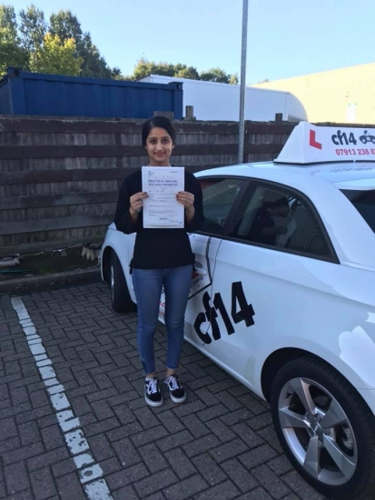 Congratulations Sana on your practical driving test pass today in cardiff - happy car hunting and I’m looking forward to our motorway lessons Rebekah x