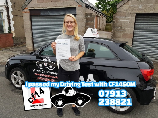 Many Congratulations Seren, Passing In Cardiff Today, With Fab Drive! <br />
Cardiff´s Loss - Scunthorpes Gain, Enjoy Your New Job, And WELL DONE again — feeling happy.