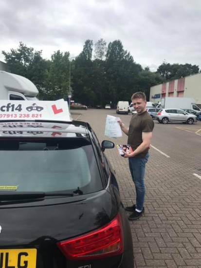 Congratulations Tomos on passing your practical driveling test today in cardiff with only 1 driver fault - now you can get on the plane tonight and celebrate xx