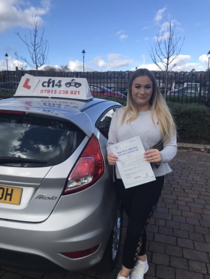 Congratulations Tyla on your 1st time pass in Barry today - I’m sure I will see you around xx
