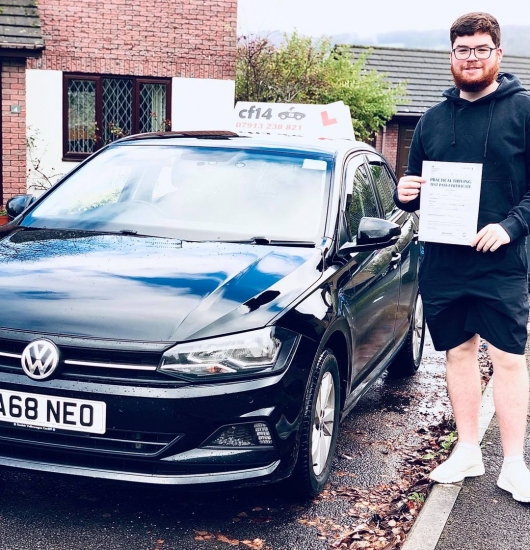 Luby - Post lockdown feeling good, as we’ve started with this amazing PASS today in Cardiff DTC with Will Jones, bit of nerves as we couldn’t do many lessons, but with the help from mum and dad, he came confident and smashed it with only one tiny minor for indicating, absolutely brilliant result for this very nice young man, who can finally take those “L” plates of his own car. <br />
BIG WELL 