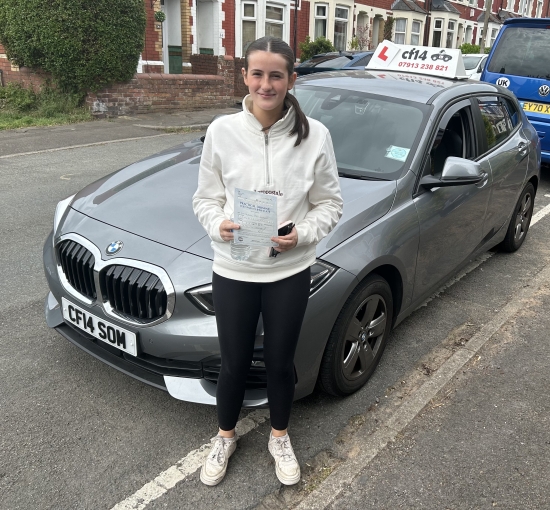Many Congratulations To Abby, Passing On Her Very First Attempt In Cardiff Yesterday, With Just 2 Driving Faults!<br />
<br />
Abby Remained Calm, Despite Giving Me Stress By Initially Having To Complete A ´Reverse Bay Park´  In the Test Centre Car Park, And Completely Getting It Wrong! <br />
<br />
That Said - She Remained Focussed, Started It Again And Completed The Manoeuvre!<br />
<br />
Great Achievement - Ti