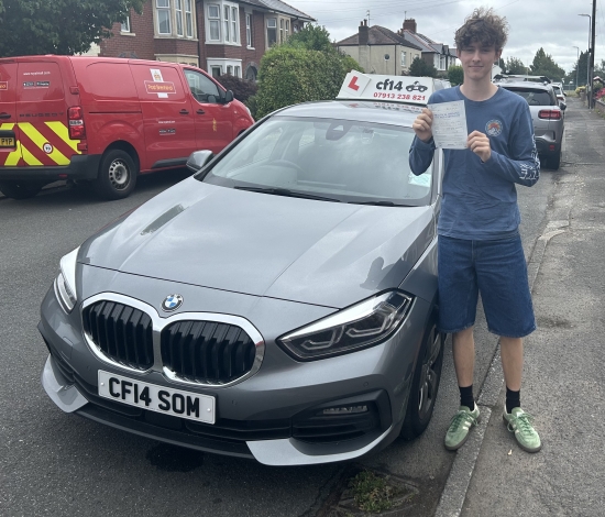 Many Congratulations To Rhydian, Passing On His First Attempt In Cardiff Today, On A Tricky Test Route. 👏👏👏<br />
Time To Sit Back And Relax, Enjoy Your Holidays Before Starting Uni 🪪<br />
*** 🚘 Congratulations Again From All Of Us Here At cf14 School Of Motoring 🚘 ***