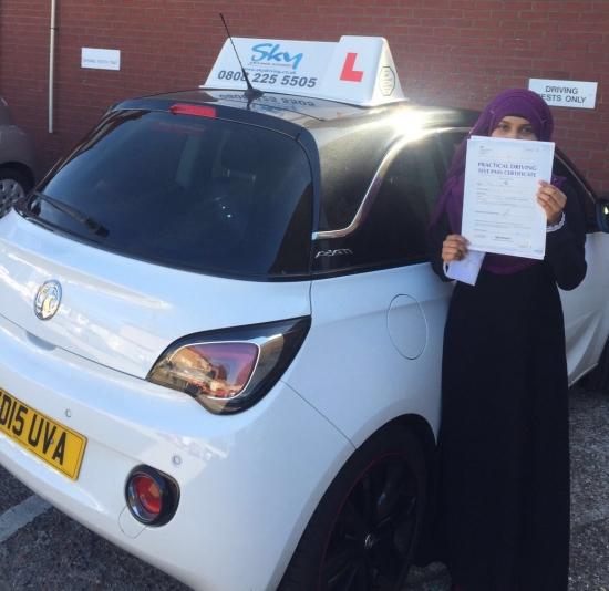 Thank you so much sister Shabnam for being a great inspirational instructor and teaching me how to drive safely You are the only person who was able to calm my nerves down You helped me achieve my goal and gain confidence when driving I will definitely recommend you to my friends and family Take care and have a nice day<br />
<br />
Sayda Seven Kings